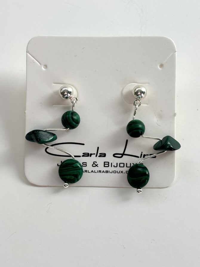 Pendientes Malaquita